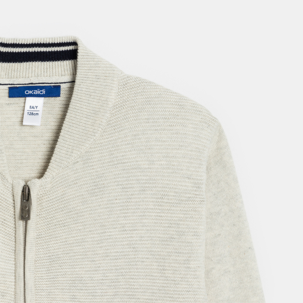 جيليه طويل بياقة من طراز تيدي، باللون الأزرق الداكن، للفتيان